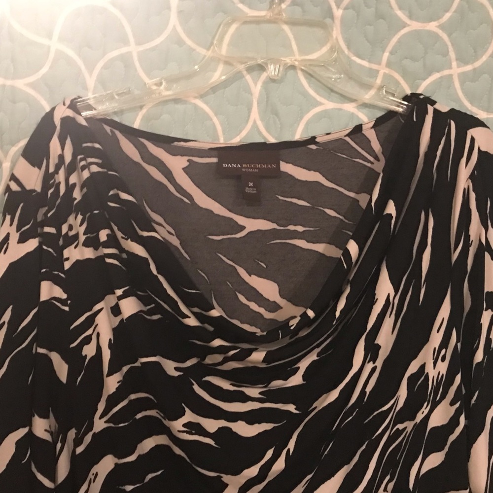 Dana Buchman Zebra print blouse - Picture 2 of 3